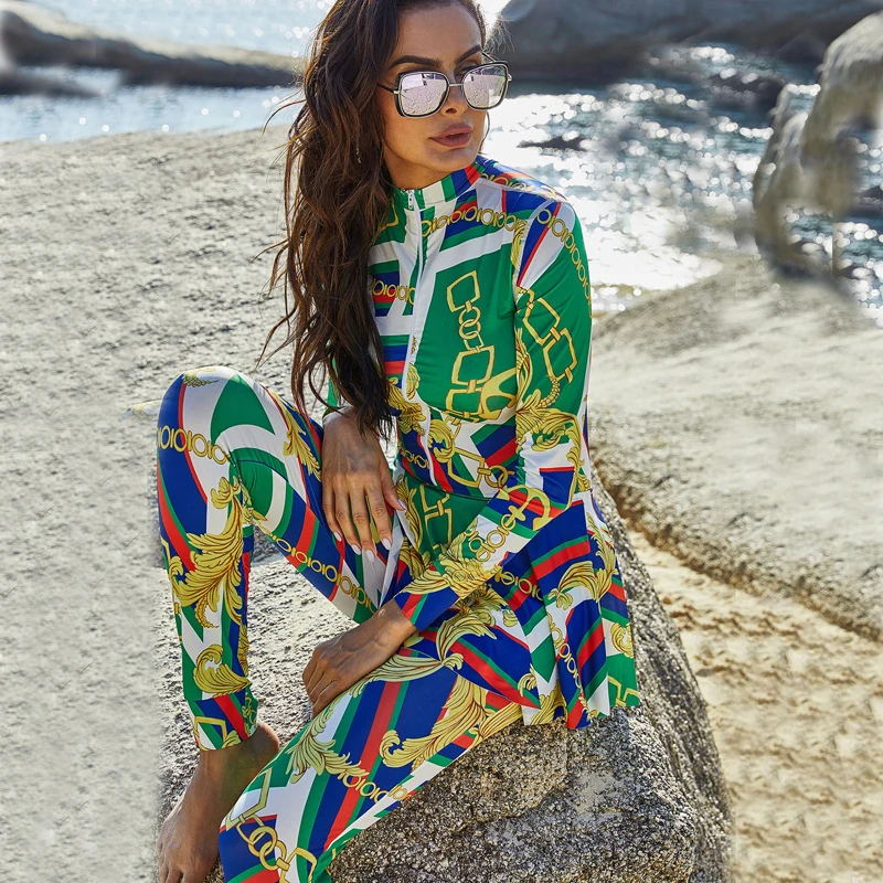 Консервативный купальник с длинным рукавом мусульманские купальники женский