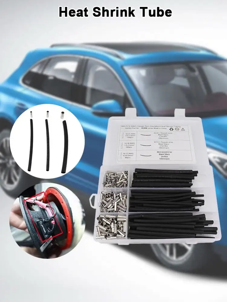 Термоусадочные трубки с двойным клеем комплект термоусадочных трубок 380 шт.