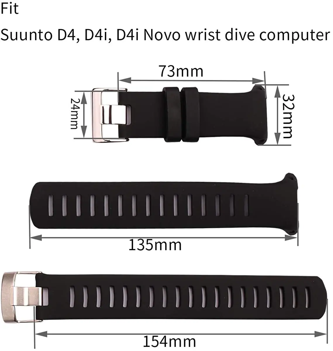 

Watch accessories silicone strap men and women pin buckle for Suunto D4i D4 D4i Novo wrist outdoor sports diving rubber strap