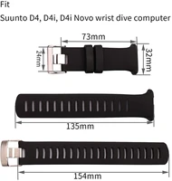 watch accessories silicone strap men and women pin buckle for suunto d4i d4 d4i novo wrist outdoor sports diving rubber strap