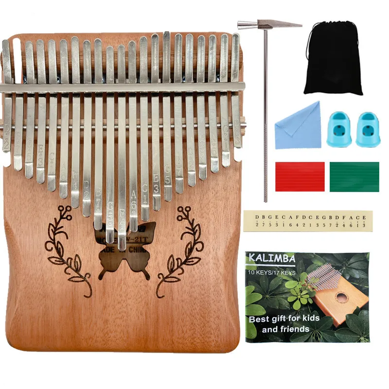 

Kalimba 17 /21Keys Calimba Thumb Piano Mbira Muspor Musical Instrument High Quality Mahogany Body With Accessory