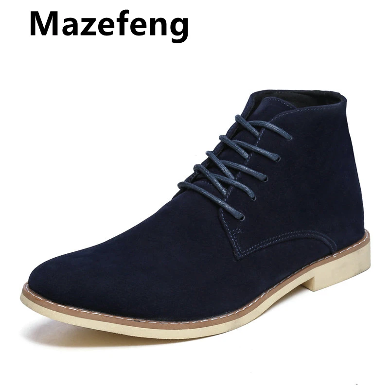 Mazefeng/Брендовые мужские ботильоны; модные ботинки «Челси»; Повседневная Удобная обувь; черные классические ботинки; Мужская Рабочая обувь; botas Hombre