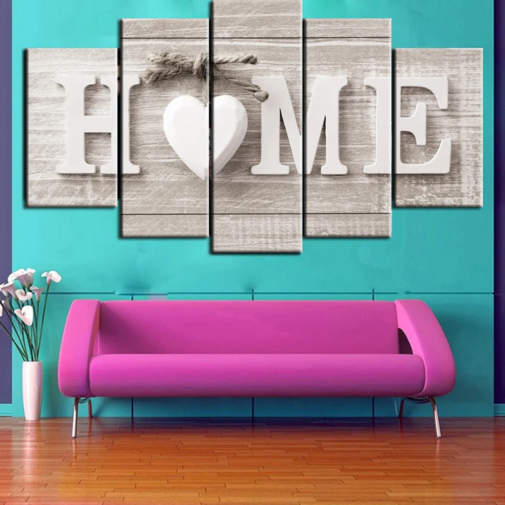 Современная Картина на холсте 5 шт. в сочетании плакаты с любовью настенные