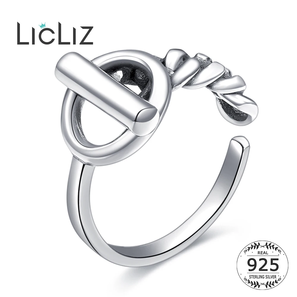 

Женские регулируемые Открытые Кольца LicLiz, Винтажные Ювелирные изделия в стиле панк из стерлингового серебра 925 пробы, LR0283