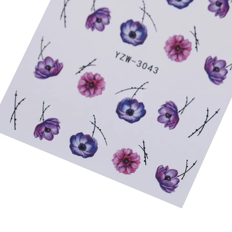 48PCS DIY Styling Wraps Tools Feather/lace flowerWater Transfer Tips Nail Art Sticker Decals Christmas Decor Manicure Styles | Красота и
