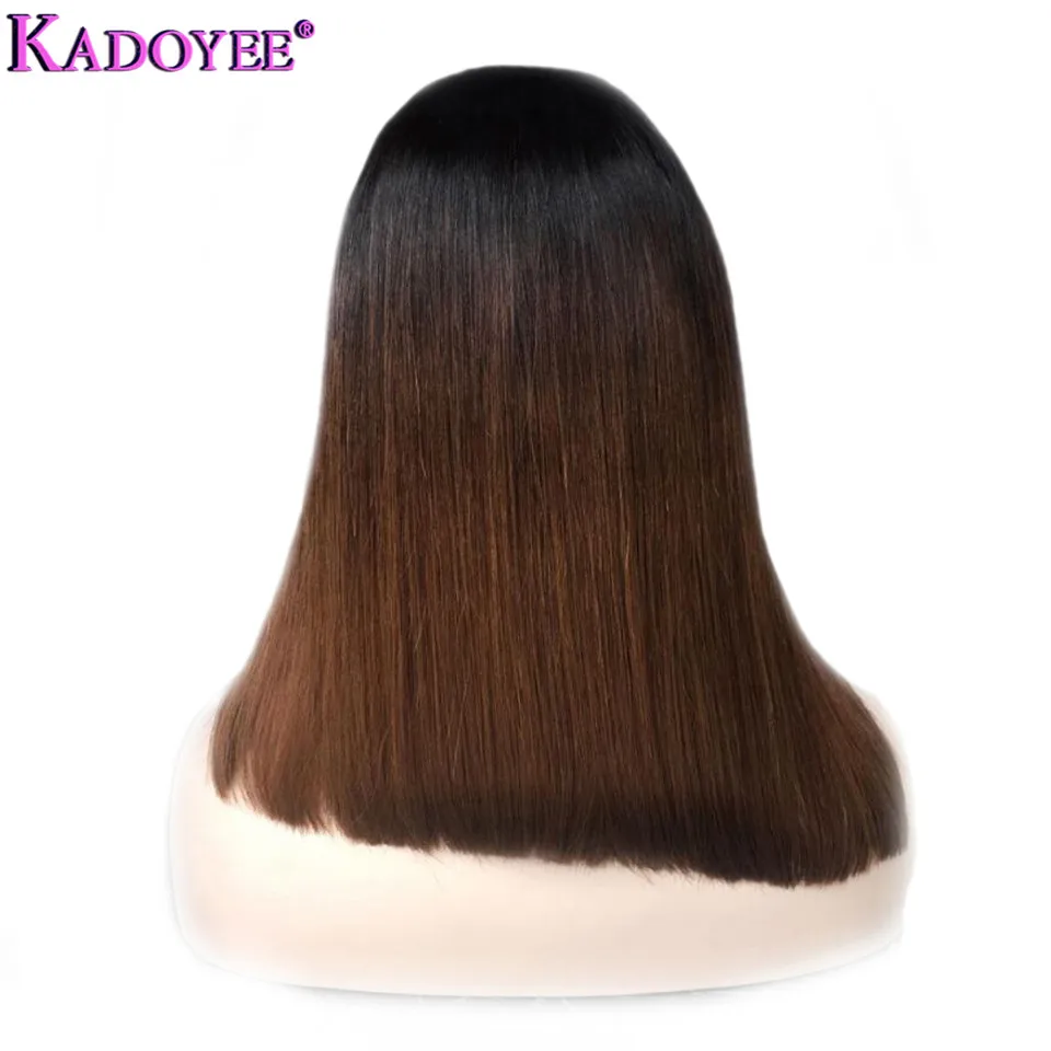 Короткие парики из бразильских волос Remy Bob на фронтальной части прямые