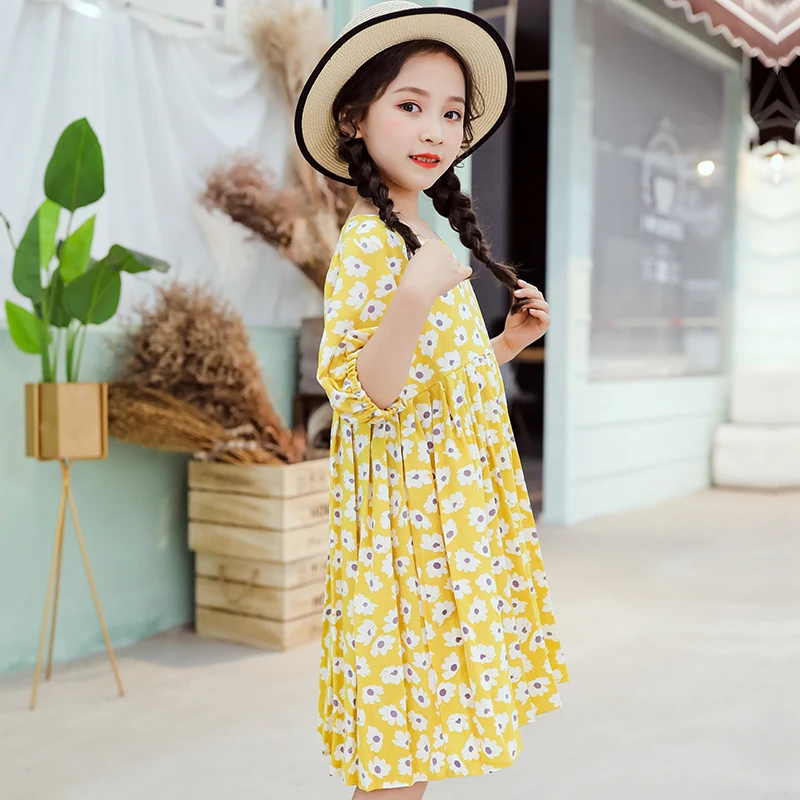 Детские платья для девочек платье принцессы с цветочным принтом 2020 одежда 4 6 8 10 12