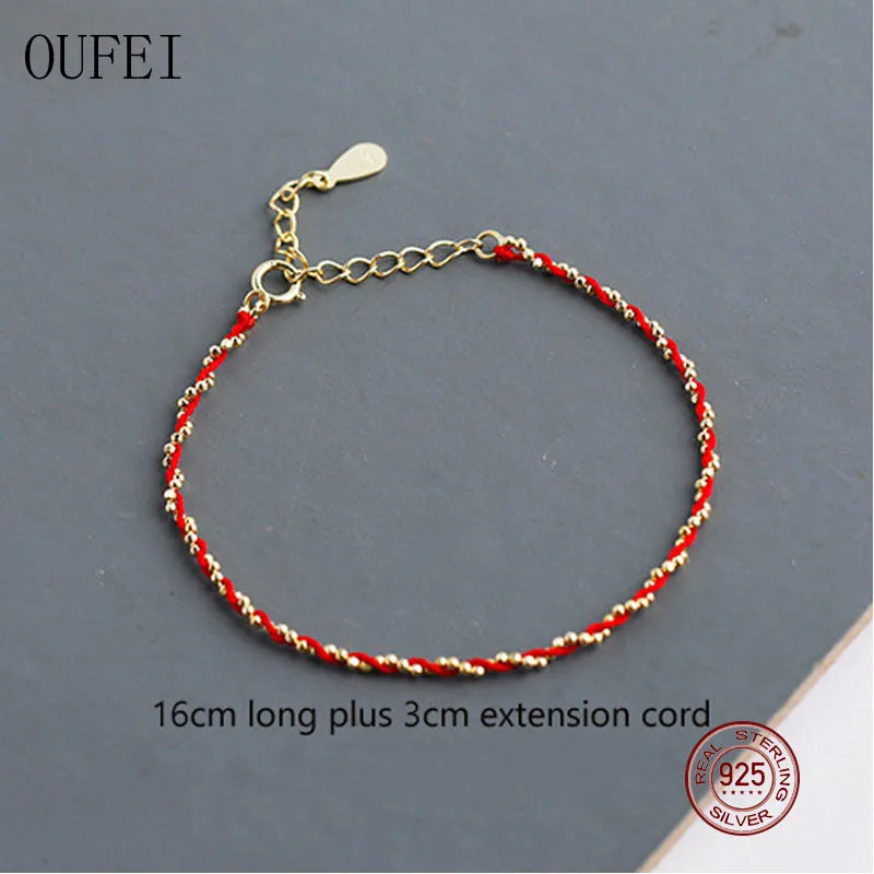 Женский браслет-цепочка OUFEI простой браслет из стерлингового серебра 925 пробы с