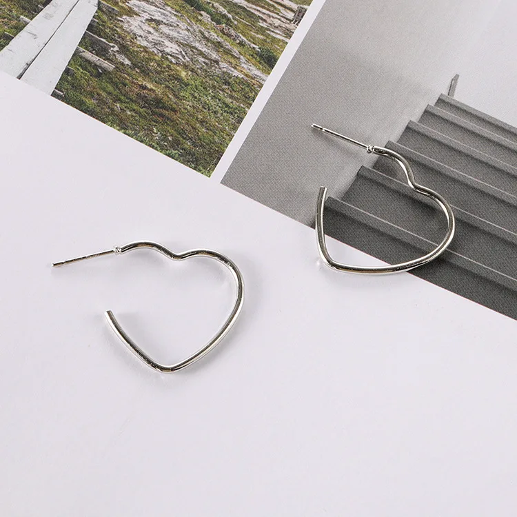 Европейские и американские открытые серьги-гвоздики из нержавеющей стали с