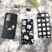 dentist tooth pattern phone case for samsung a71 a32 5g a51 a52 a31 a21 a20e a50 a40 a30 a20 a10 s silicone cover