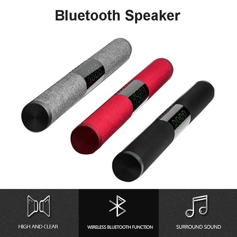 Bluetooth Саундбар сабвуфер динамик 20 Вт ТВ Будильник показывать книжную полку