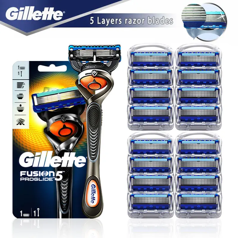 Безопасная бритва Gillette Fusion 5 Proglide прямая Бритва для бороды бритвенные кассеты с