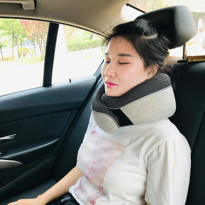 

Travel Pillow Pure Memory Foam Pillow for Airplanes Car Soft Full Neck Chin Support Adjustable Pillow Sleep Travel XA21Z