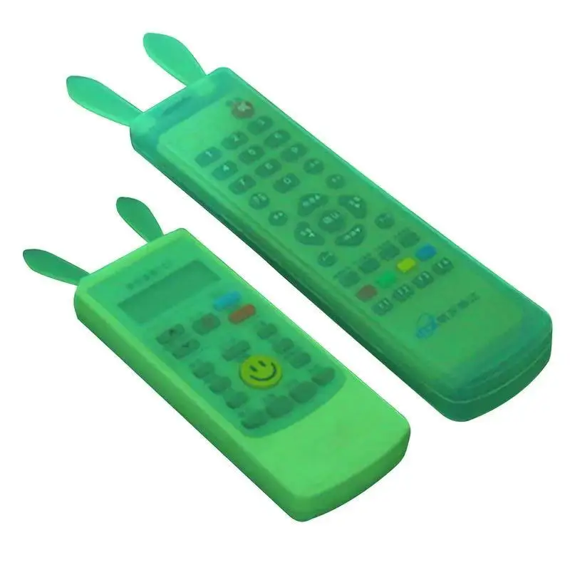 

TV Air Conditioner Remote Control Cover Dust Cover Lovely Rabbit with Luminous Transparent Silicone Waterproof Protective Shell