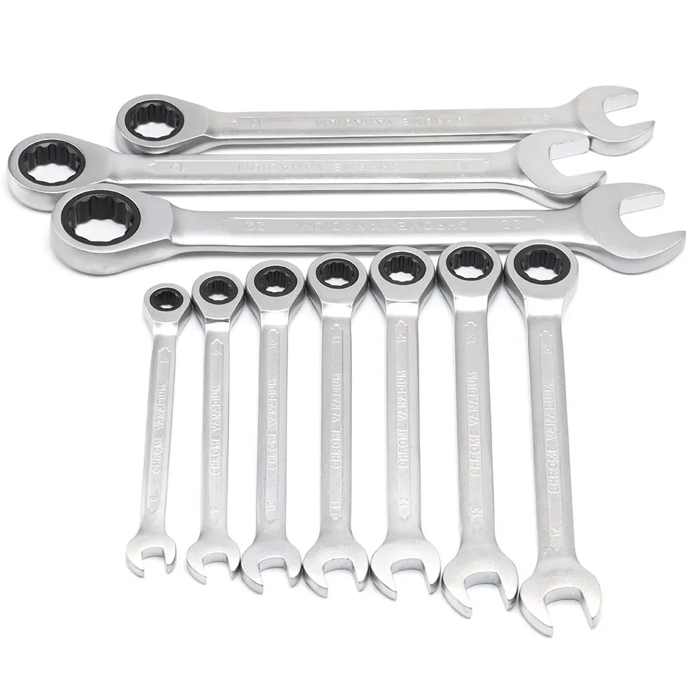 

Wrench Keys Set Ratchet Wrench Set of Multitools Spanners 72-Tooth Matte Finished with Roll-up Canvas Storage Pouch