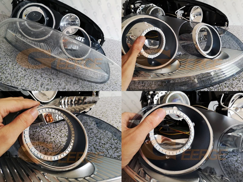 Для Volkswagen VW Golf Rabbit Jetta Golf GTI R32 MKV MK5 2005-2010 ксенон RF Bluetooth APP мульти-Цвет RGB светодиодные ангельские глазки