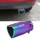 Наконечник Выхлопной Трубы с болтом и кромкой в форме сердца наконечник из нержавеющей стали для выхлопной трубы 2,5 дюйма вход универсальная модификация автомобиля Стайлинг автомобиля