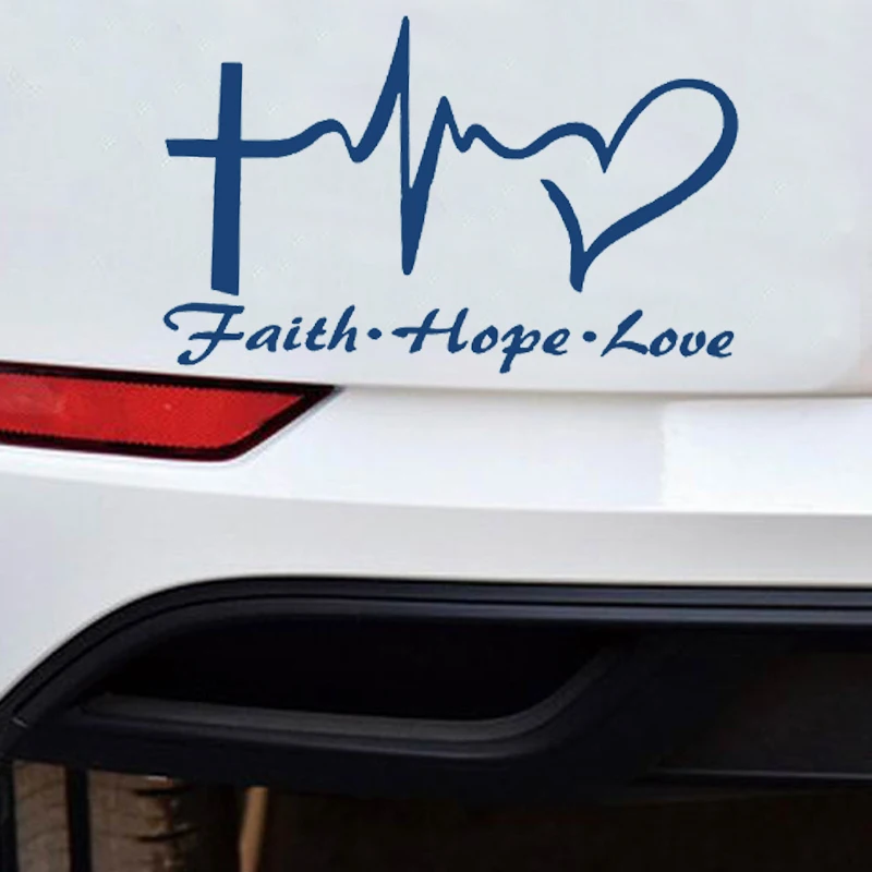 Автомобильный стикер Вера Надежда Любовь виниловый мультяшный Иисус