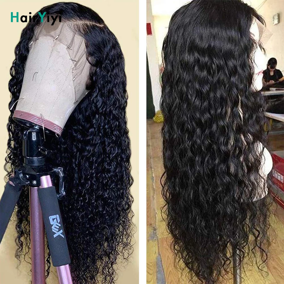 

Deep Wave Lace Front Human Hair Wigs 13x6 Malaysian Remy Hair Transparent HD for Women Ear To Ear Pre Plucked Hairyiyi