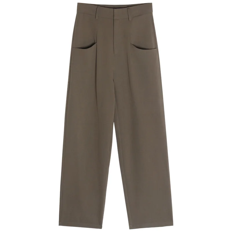 Повседневные Широкие Женские Брюки Корейская версия свободные с высокой талией