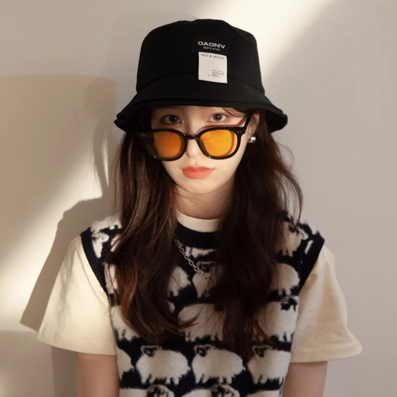 

2021 New Lady Spring and Summer Paste Sunshade Versatile Fisherman Hat Sunblock Bucket Hat Tide Basin Hat