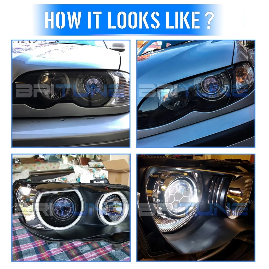 Honeycomb HID биксеноновый проектор для BMW E46 M3 Coupe/Sedan/Wagon/Convertible 328i 325i 330i 320i аксессуары