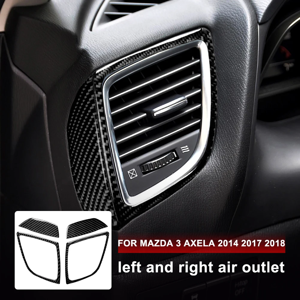 

Car Dashboad Left Right Air Vent Outlet Stickers Panel Trim Interior Decor Carbon Fiber Sticker for Mazda 3 Axela 2014 2017 2018