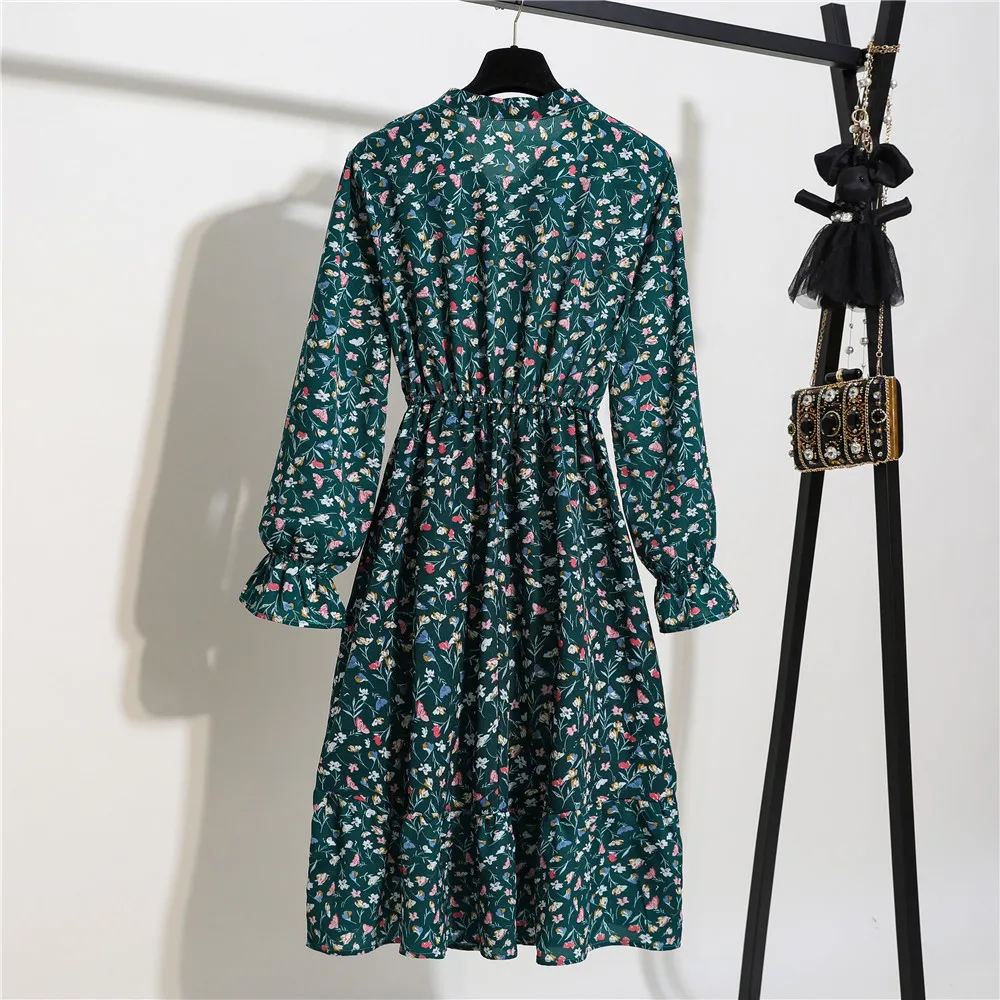 Женское винтажное шифоновое платье в горошек плиссированное пляжное черного