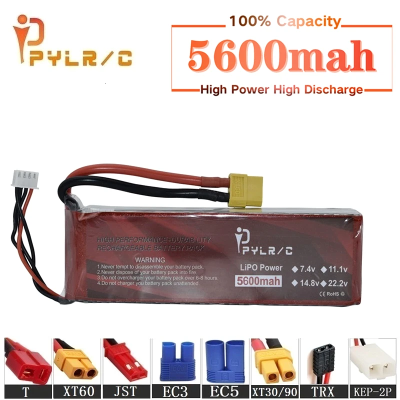 

High Rate 7.4v 5600mAh Lipo Battery For RC Helicopter Parts 2s Lithium battery 7.4v 35C RC Cars Airplanes Drones Battery T/XT60