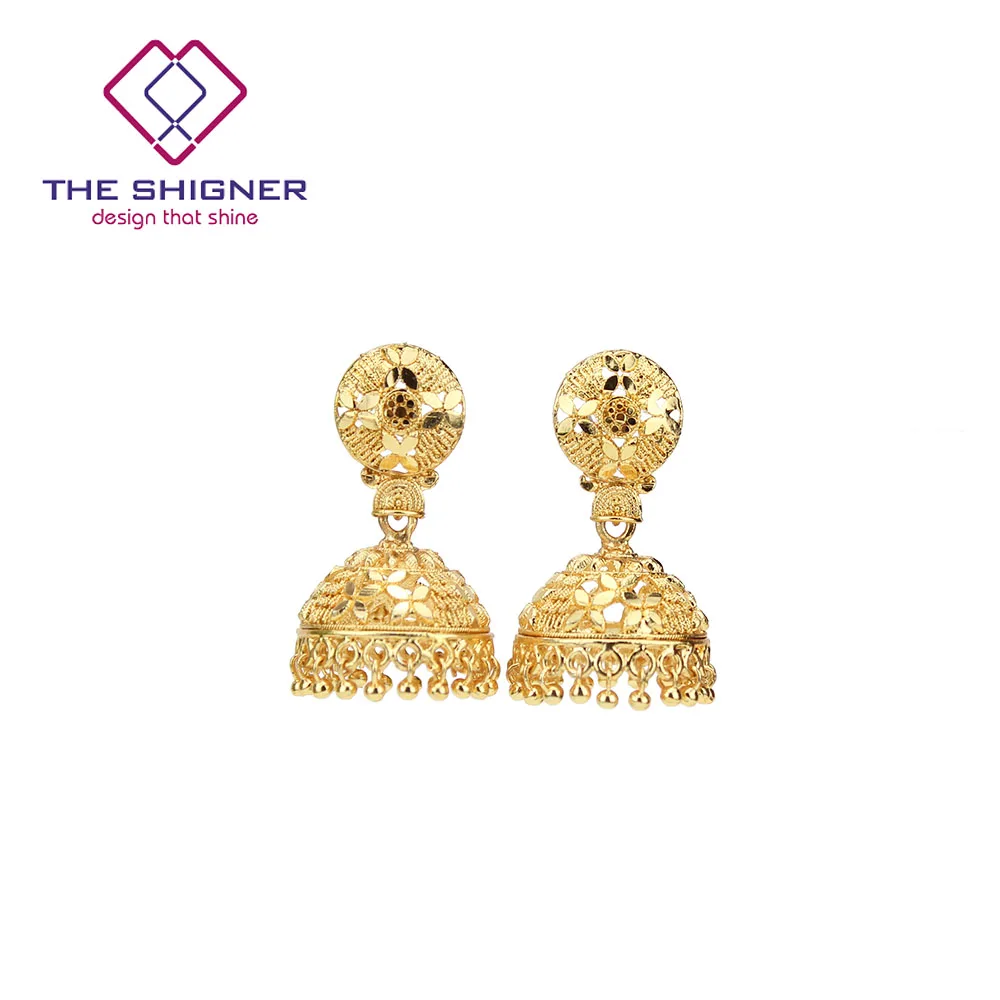 THE SHIGNER античные этнические индийские Золотые птичьи клетки Jhumka Jhumki серьги