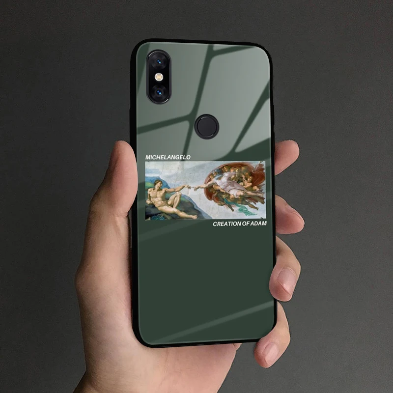 AE 1019 Creation of Adam mi chelangelo, мягкий силиконовый стеклянный чехол для телефона, чехол для Xiaomi mi 6 8 9 SE mi x 2 2s 3 redmi note 5 6 7 8 pro - Цвет: AE 1019