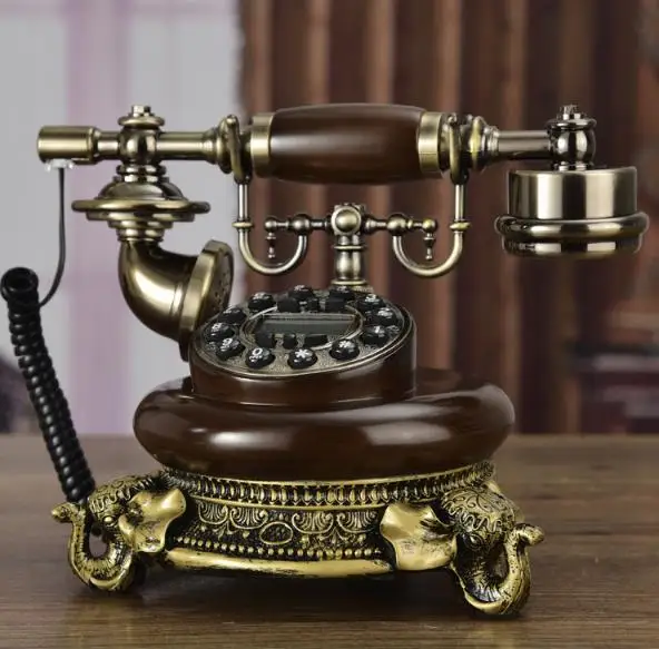 Старинные ретро Caller ID телефон стол из дерева ручной работы Бесплатная слонов