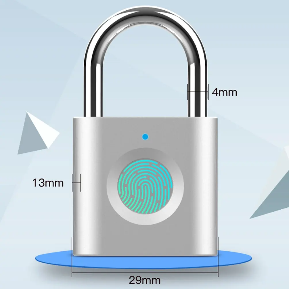 

USB Charging Fingerprint Lock Smart Padlock Door Lock Portable Travel Luggage Anti-Theft Lock Rechargeable