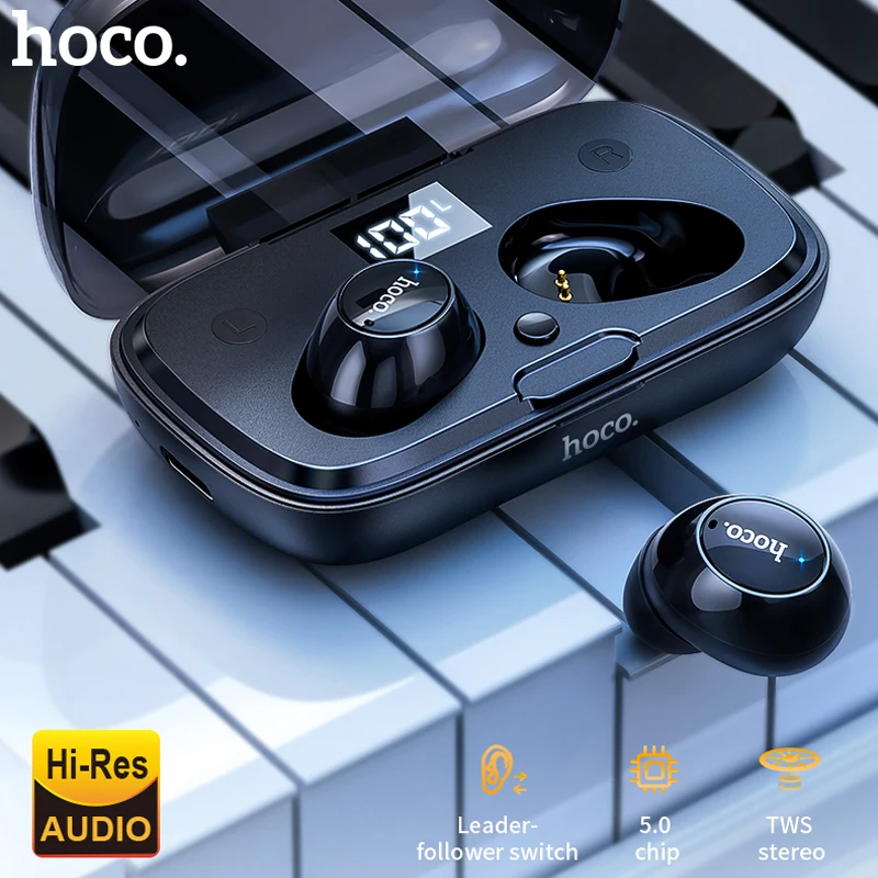 Фото Беспроводные наушники Hoco TWS Bluetooth 5 0 Спортивная гарнитура высокого разрешения с Беспроводные наушники Hoco TWS Bluetooth 5 0 Спортивная гарнитура высокого разрешения с