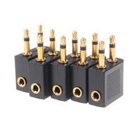 5pcs 3 5mm pro airline airplane golden plated headphone jack plug adapter