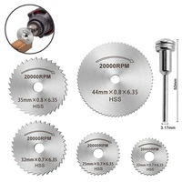 7pcs 2225323544mm hss circular saw blade rotary tool for dremel metal wood cutting discs drill mandrel cutoff