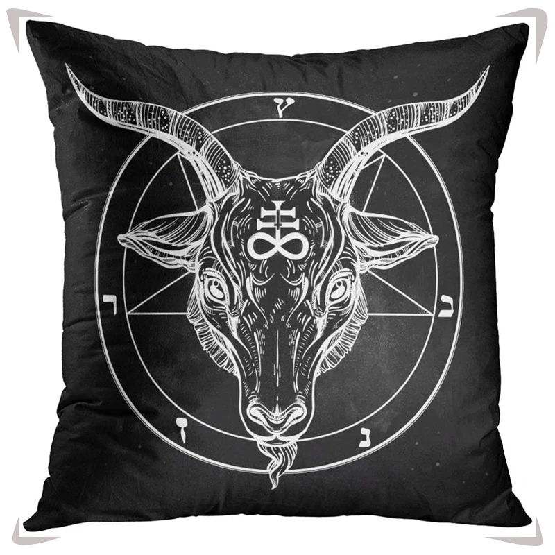 Наволочка с рисунком пентаграммы демоном рогатый бинарные Символ татуировки