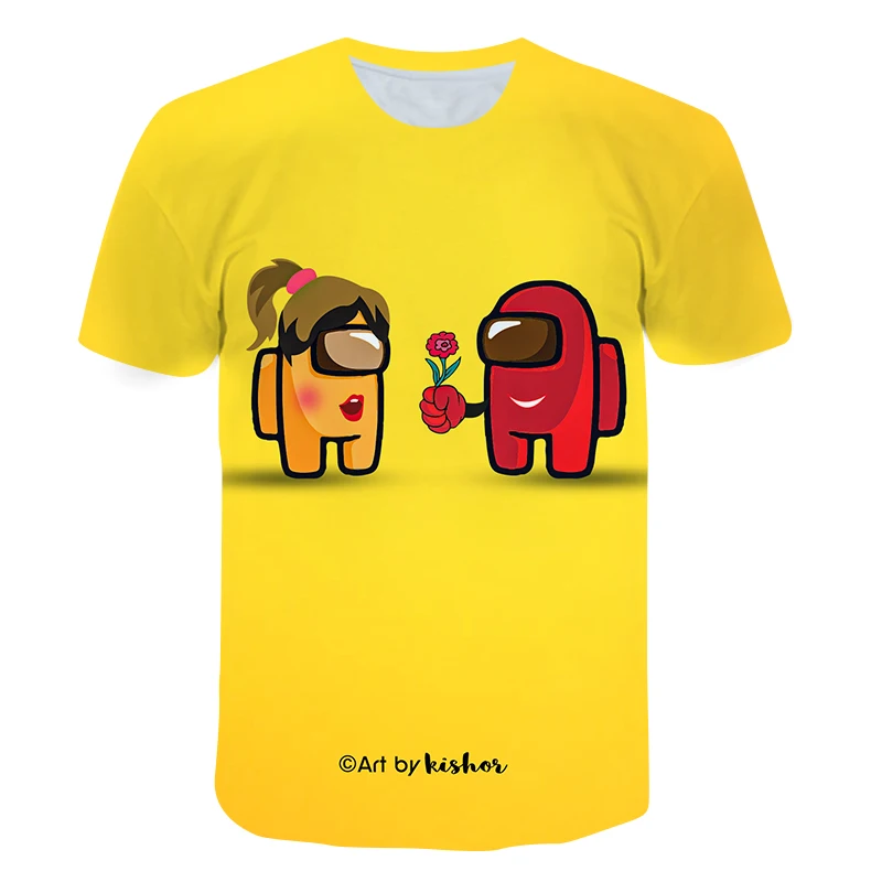 

2021 New Game Among Us Children Anime T Shirt Kawaii Summer Tops Cartoon Kids Boys Girls T-shirt Fashion Harajuku Graphic