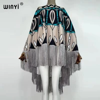 tassel dress 2021 fashion floral print patchwok batwing sleeve long maxi dresses for women sexy shawl casual loose fringe dress
