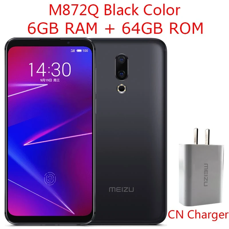 Meizu 16, 4G, LTE, 6 ГБ, 64 ГБ, мобильный телефон, Snapdragon 710, четыре ядра, 6,0 дюймов, 2160x1080 P, полный экран, двойная камера заднего вида - Цвет: CN Black 6G 64G