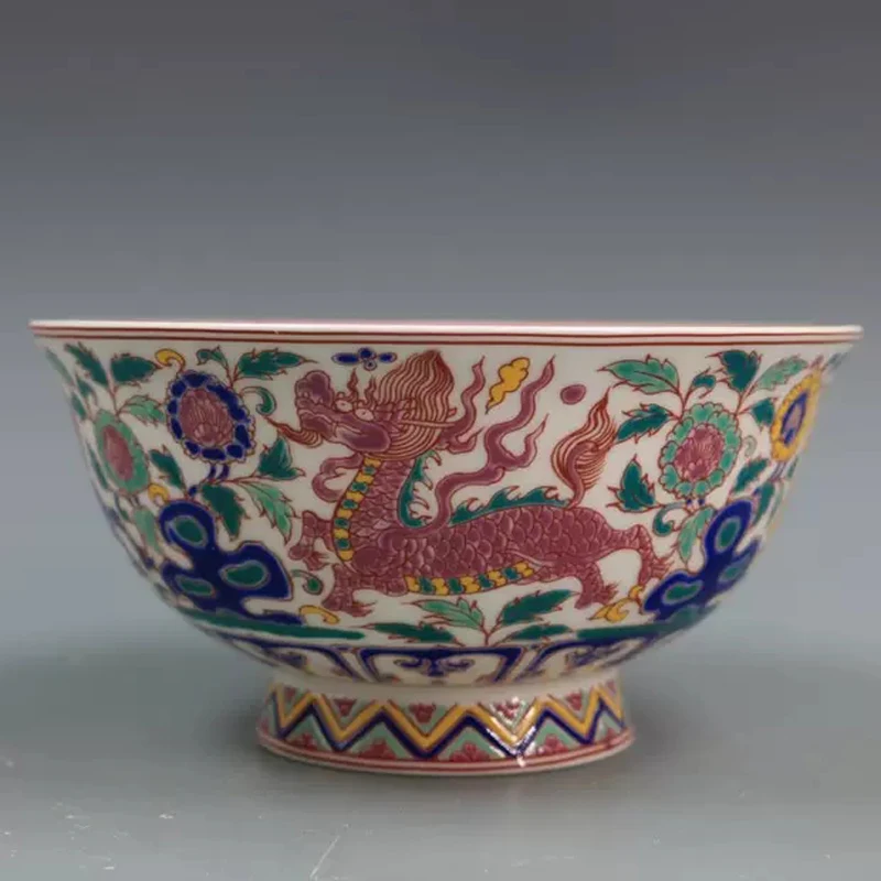 Фото Коллекция китайского фарфора Цзиндэчжэнь Famille Rose Unicorn Kylin Flower Bowl №2