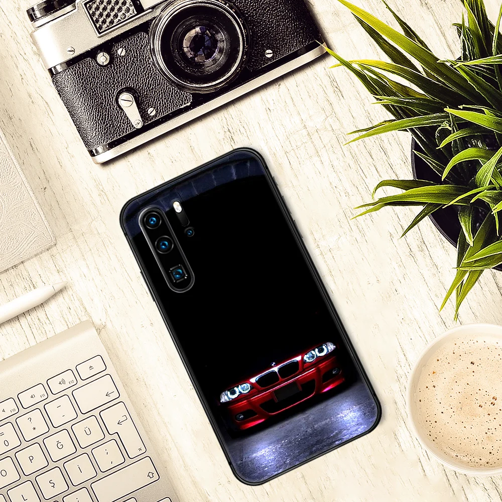 

Blue Red Sport Car BWM Blue Red Phone Case For Huawei P Mate 10 20 30 40 Lite Pro smart Z 2019 nova 5t black Coque Soft