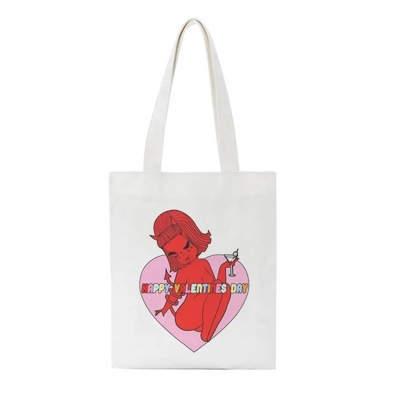 Haven Can Wait Letter Print Evil Red Little Devil Messenger Bag Cute Shoulder Bags New Harajuku Women Cartoon Handbag Purse |