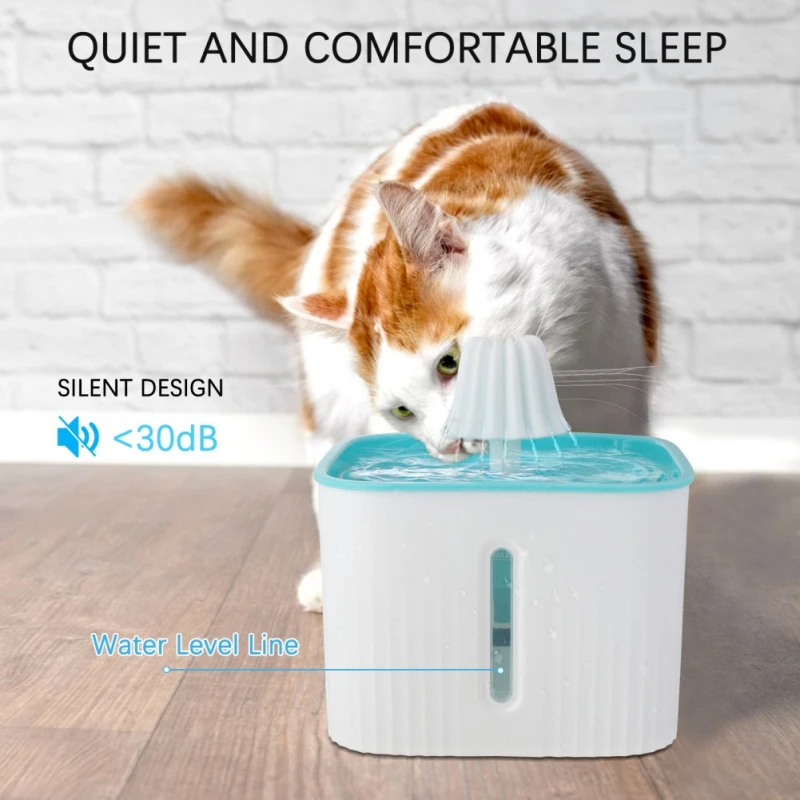 

2.5L Cat Water Fountain Dog Drinking Bowl Pet LED USB Automatic Water Dispenser Super Quiet Drinker Auto Feeder
