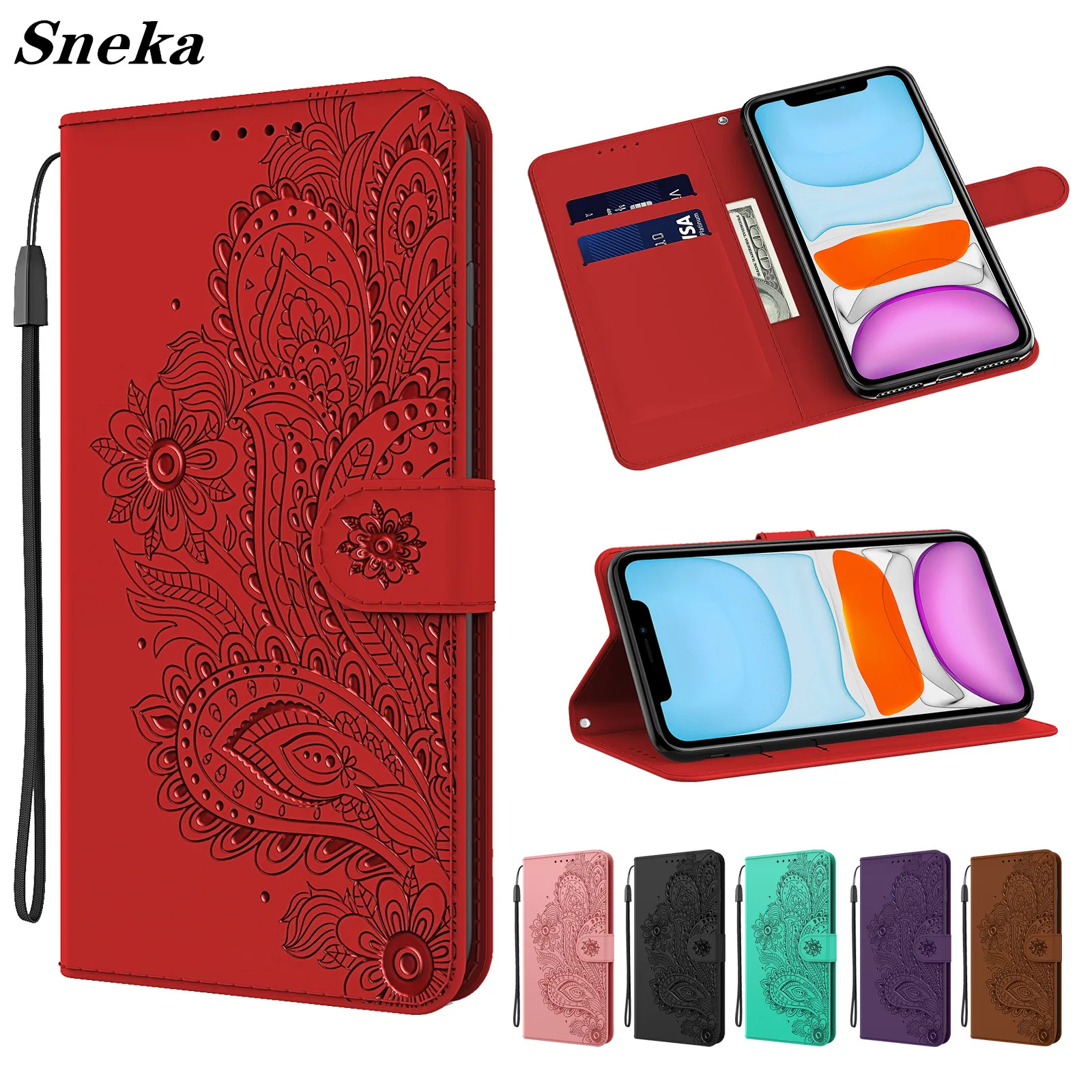 

Luxury Embossing Leather Funda for Galaxy S20 FE Note 10 Lite 20 Ultra S10 Plus A51 A71 A41 A31 A11 A21 J2 Core 2020 Wallet Case