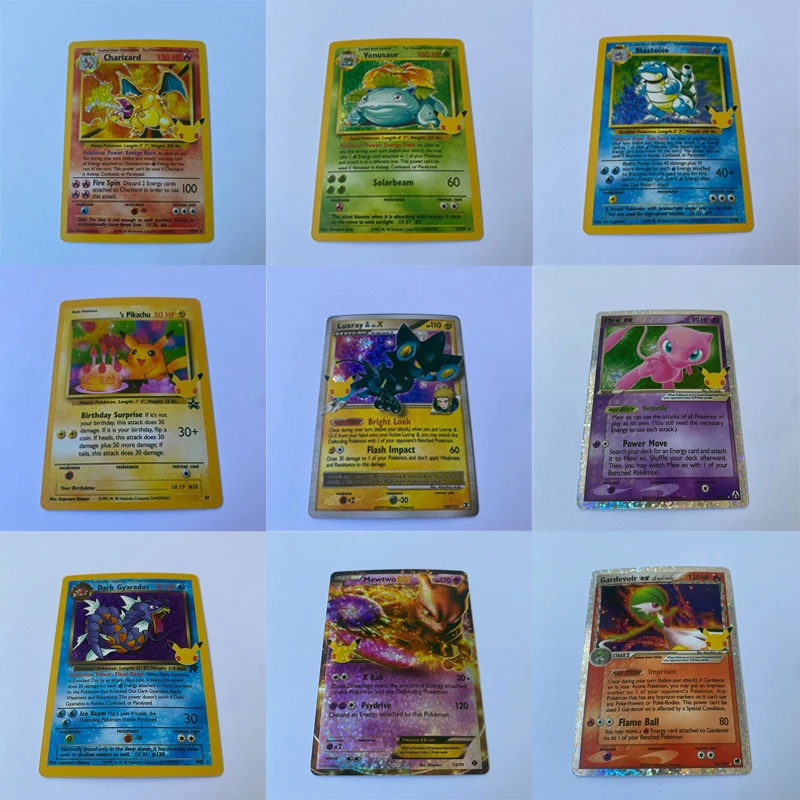 

Новые карты для игр Pokemon 25Th Юбилейная блестящая карта V Max Пикачу; Чаризард тренировочная коллекция боевых игр открытки для самостоятельной ...