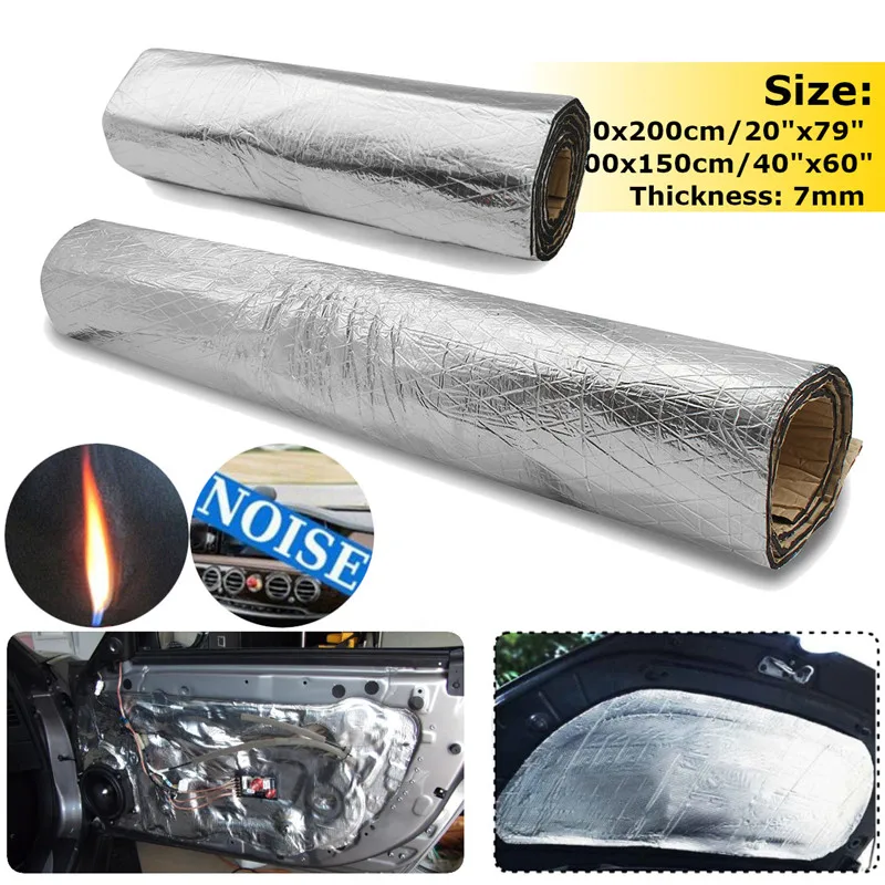

1000x1500mm 7mmDeadening Aluminum Foil Mat Car Sound Heat Insulation Cotton Hood Engine Firewall Car Hood Engine Firewall Heat