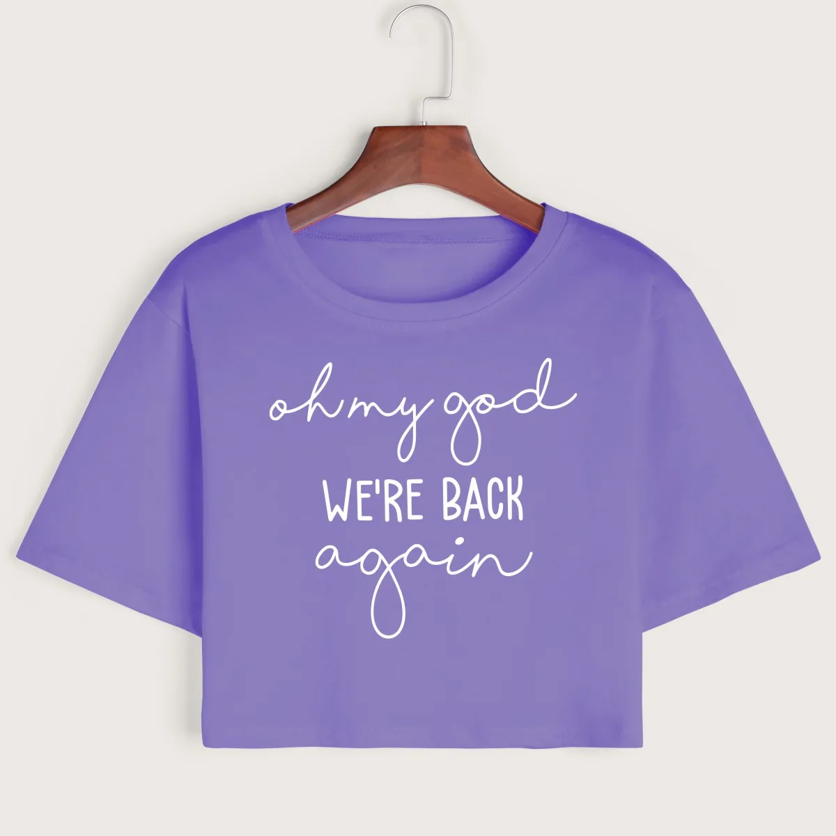 

Мы снова женский кроп рубашка обрезанная Футболка Топ, летняя футболка с короткими рукавами хлопковые топы для девочек Графические футболк...