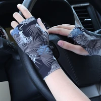 unisex summer half finger sunscreen gloves thin breathable scar tattoo high elasticity driving riding decoration show