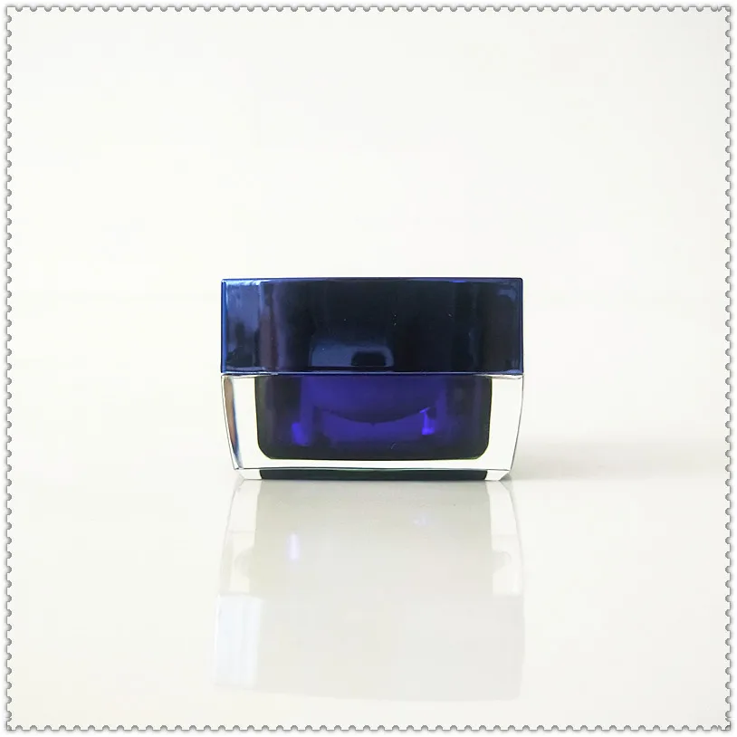 15 г Акриловая банка для крема квадратной формы темно синего цвета пластиковый